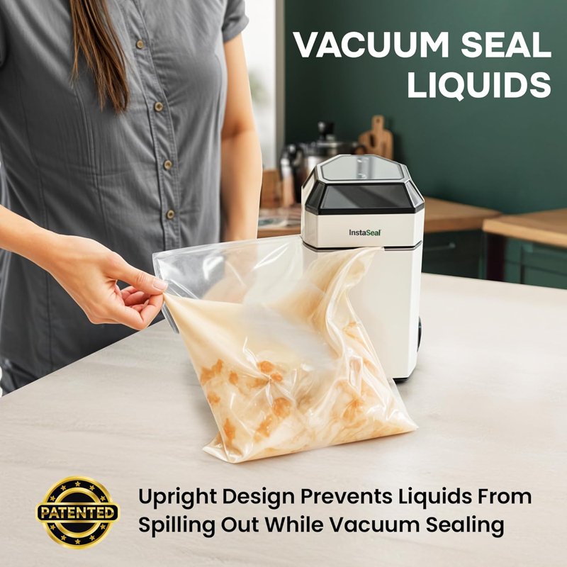 InstaSeal Vacuum Sealer Machine - Upright Food Sealer with 50 Bags
