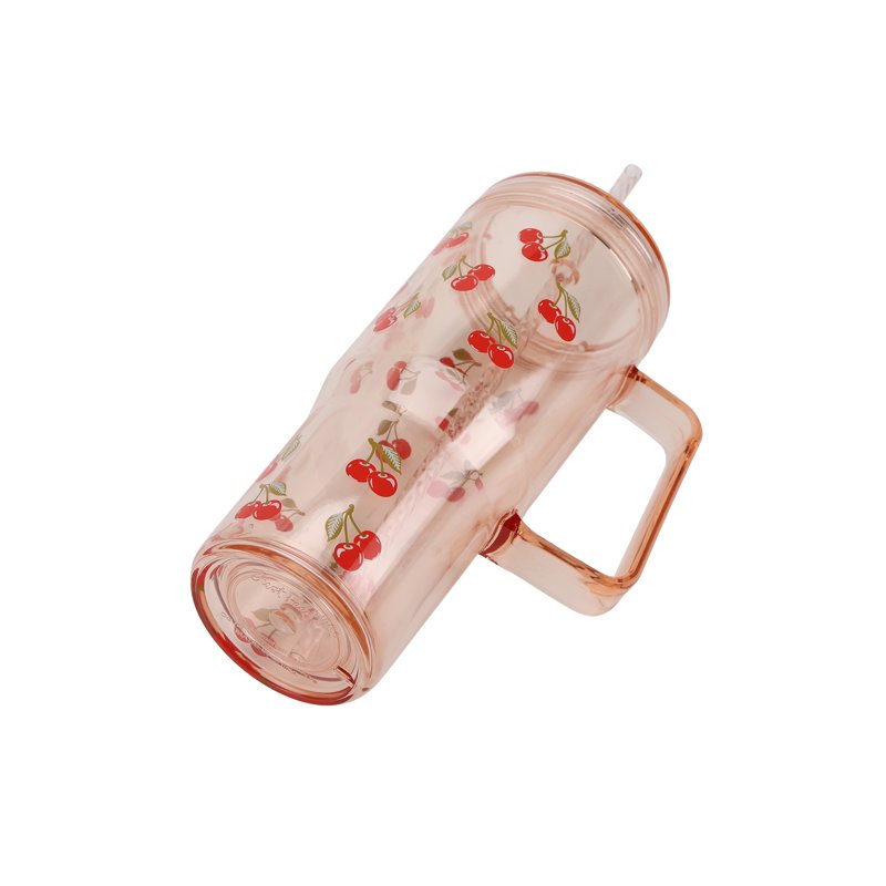 30oz Tumbler with Straw - Just Feed Me Design, Cherry