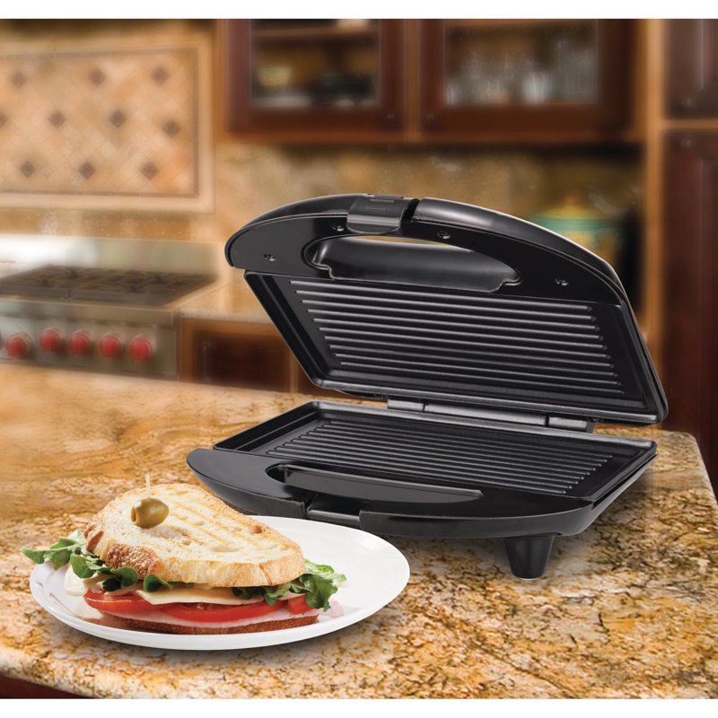 Nonstick Panini Press & Sandwich Maker - Black, TS-246PT