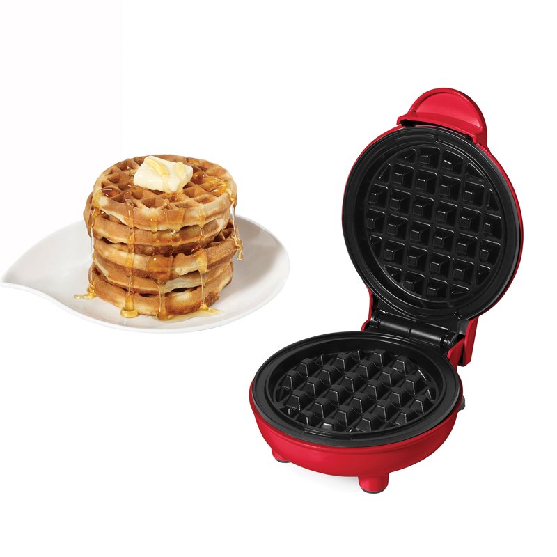4-Inch Electric Mini Waffle Maker - Nonstick Compact Waffle Iron