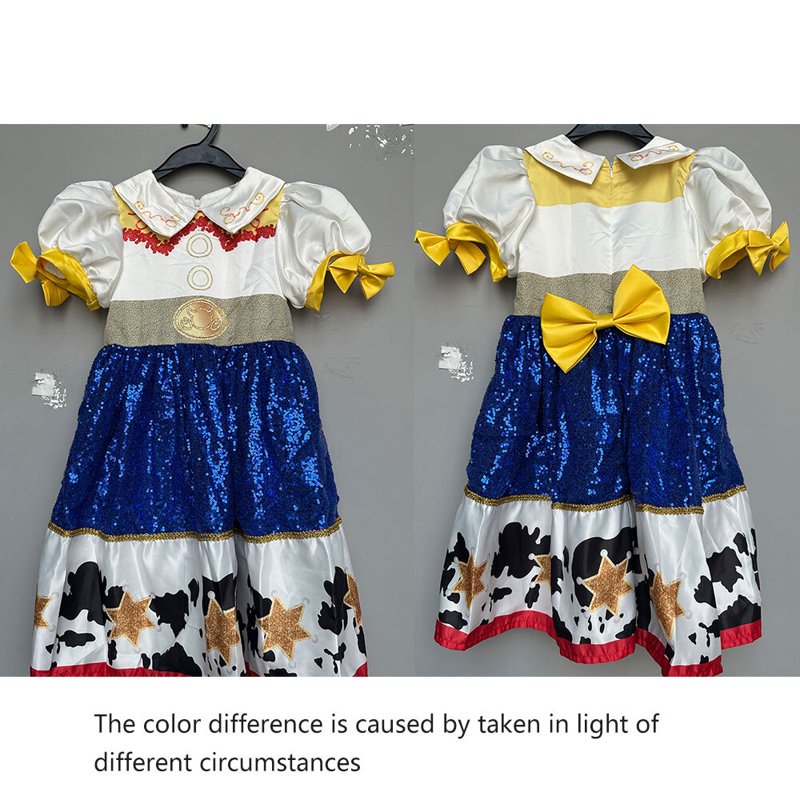 Toddler Girls Western Cowgirl Costume Dress with Headband 1-7T - Princess Halloween Outfit