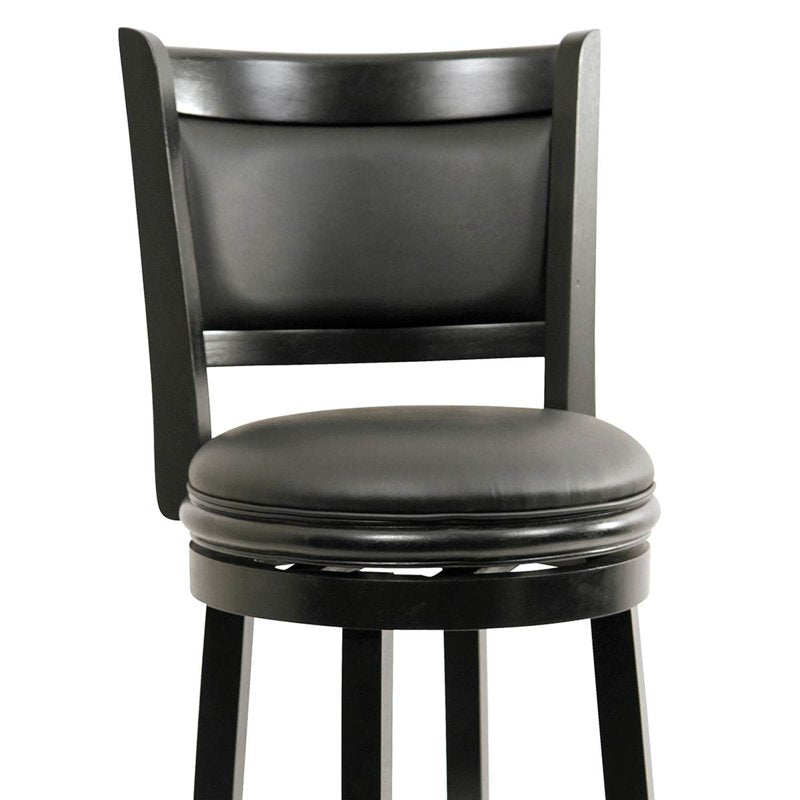 Swivel Wood Bar Stool - 29in Black Finish