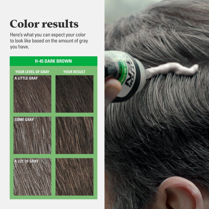 Mens Shampoo-In Gray Hair Color - Natural Ammonia-Free Formula