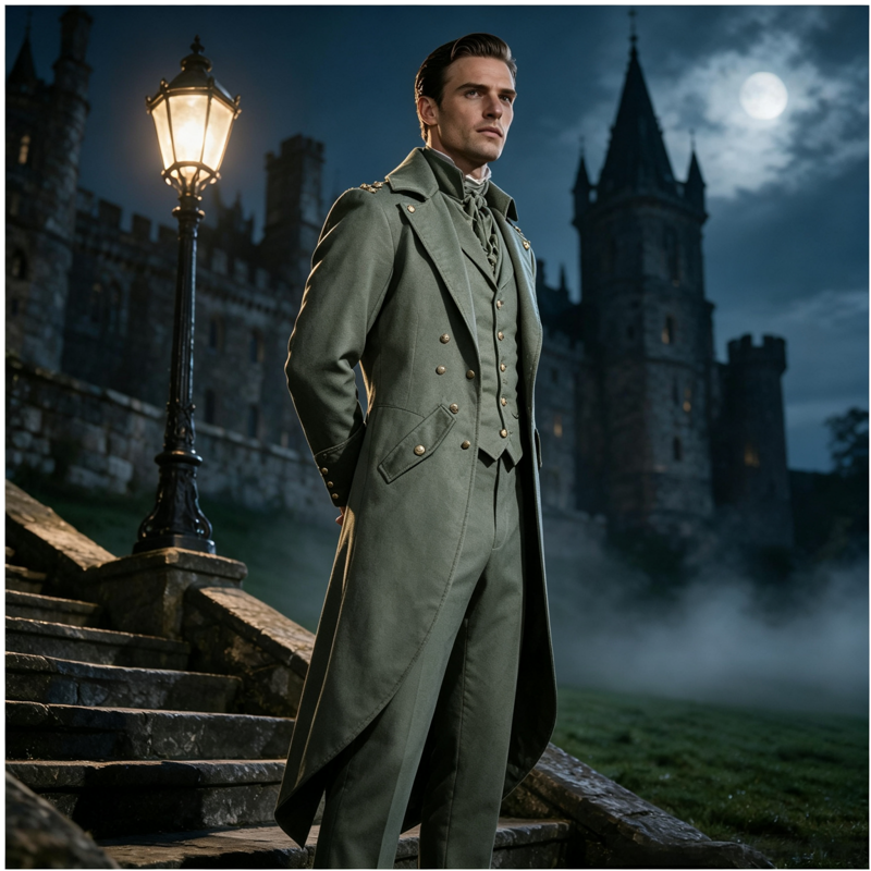 Men Gothic Steampunk Tailcoat Jacket for Halloween & Cosplay - S Dark Gray