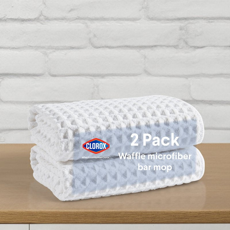 Microfiber Waffle Kitchen Mop Dishcloths - 2 Pack, 16"x19"