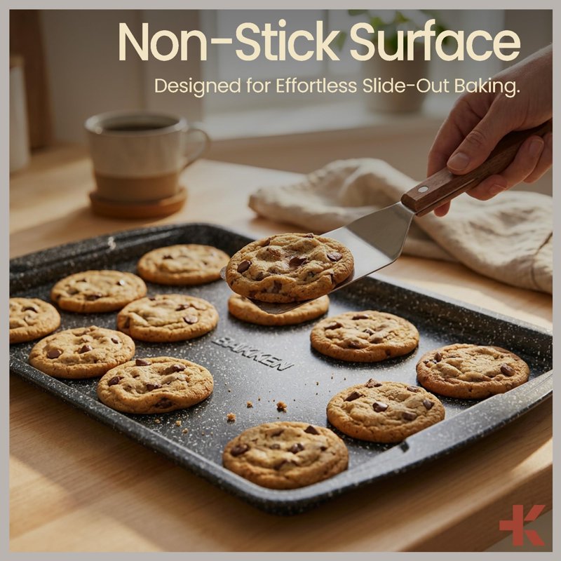 Nonstick Baking Pan Set - 6-Piece Gray Marble Bakeware