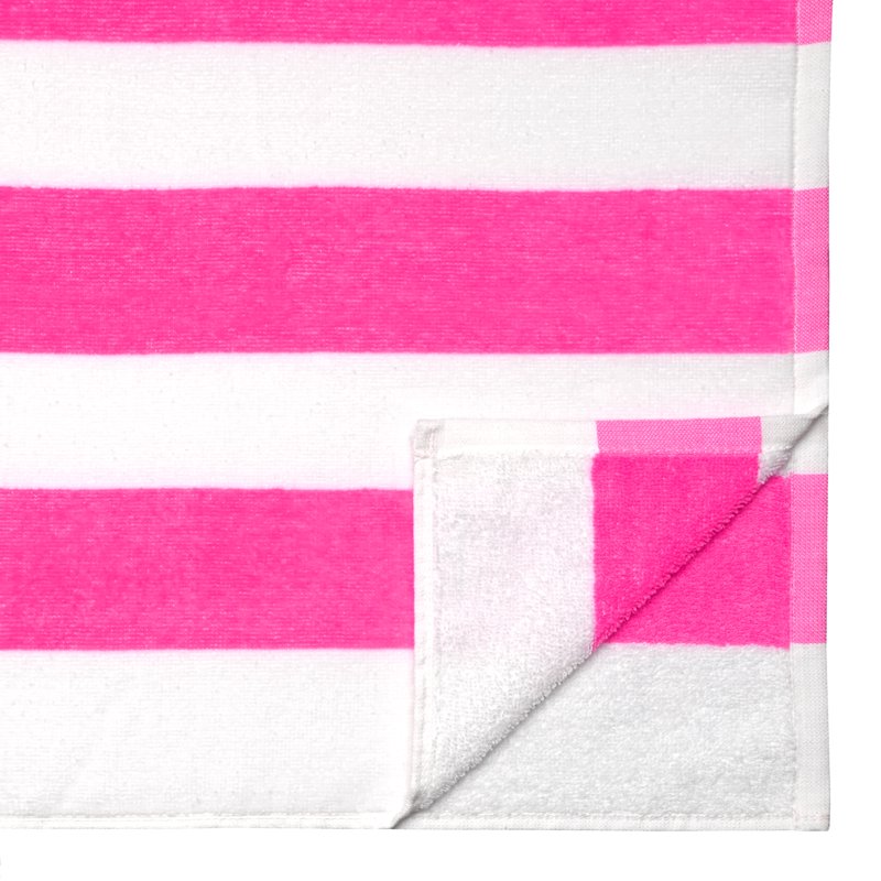 Pink Mainstays Cabana Stripe Beach Towels 4 Pack - 58 x 28 Inches