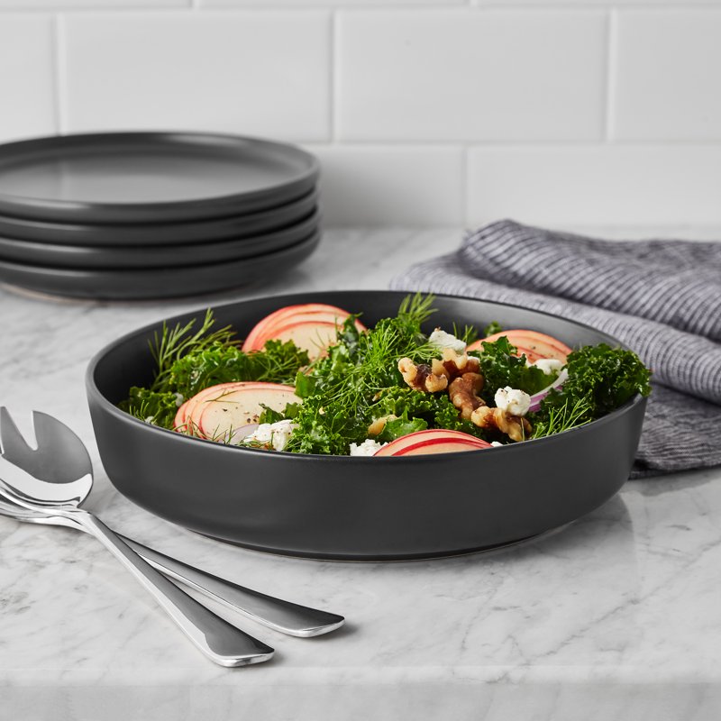 Matte Black Stoneware Dinner Bowl - 4 Pack