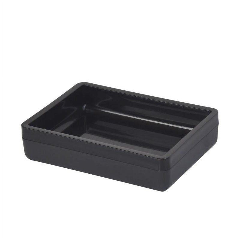 (4 Pack) Frosted Black Plastic Soap Dish - Compact Bathroom & Kitchen Organizer