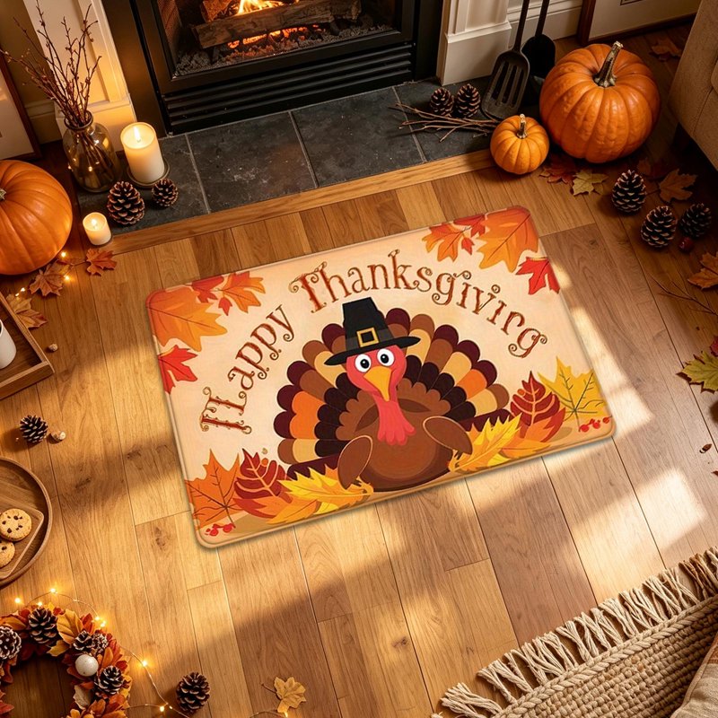 Thanksgiving Doormat Non-Slip Harvest Front Door Mat with Turkey - C-k Variation
