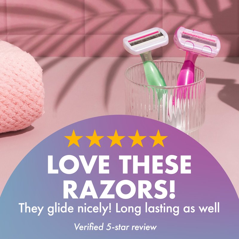 Disposable Women's Razors - 3 Blades with Comfort Shield