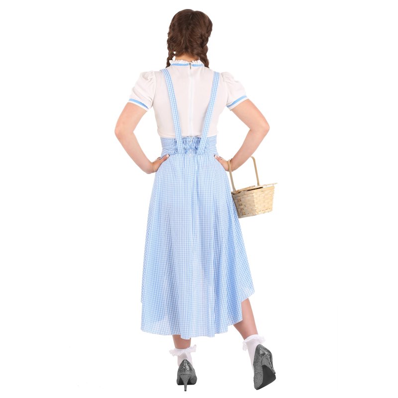 Women's Kansas Girl High Low Costume L - Gingham Dress & Blouse Set