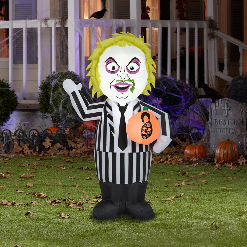 Beetlejuice Halloween Inflatable Decoration - Light Up Yard Decor, Small