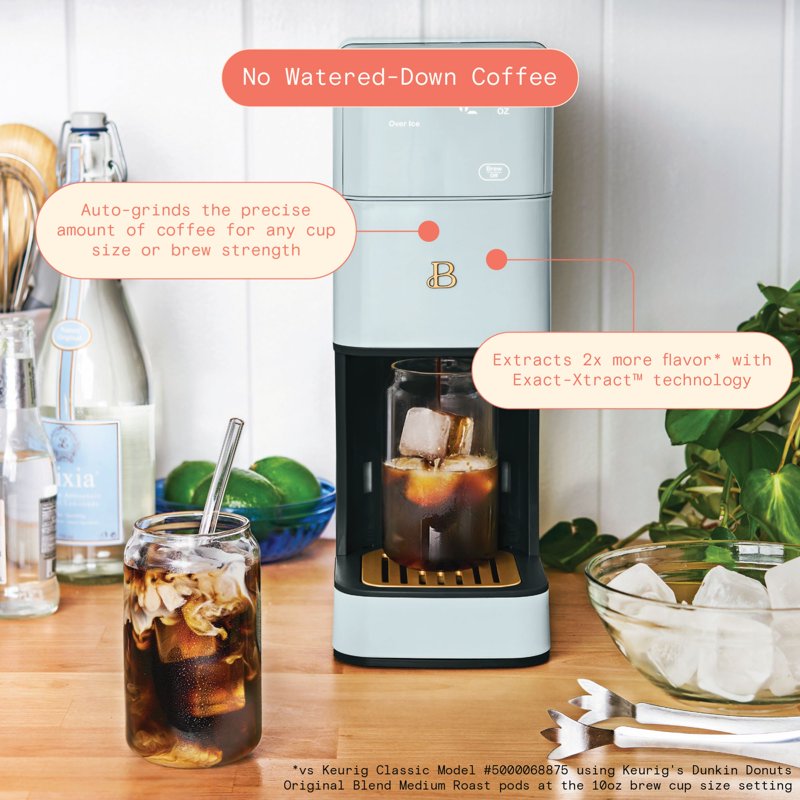 Programmable Single Serve Coffee Maker with Grinder - Hydrangea