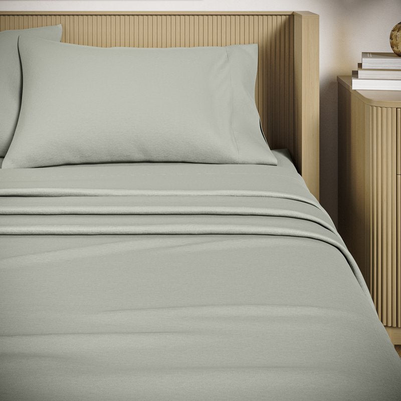 Full Sheet Set - Sage Green 100% Cotton Bed Sheets, 4-Piece