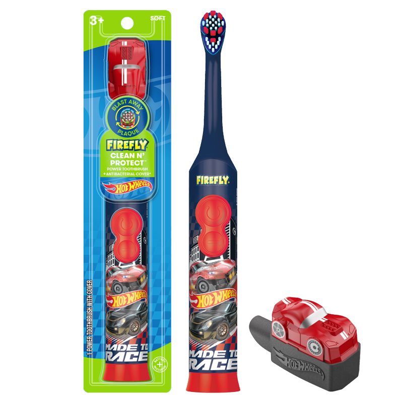 Kids Power Toothbrush with Antibacterial Cover, Soft Bristles