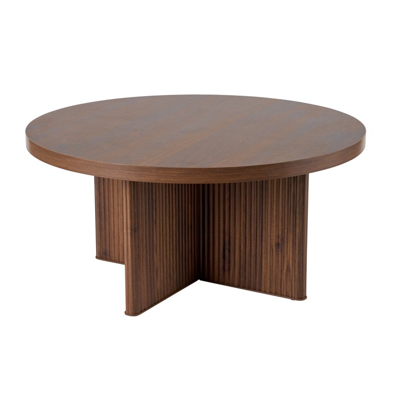 Fluted Coffee Table with Walnut Finish - Multiple Colors