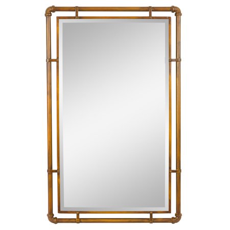 Copper Wall Mirror - 205 x 33 Inches Industrial-Style Accent Mirror - Aspire Home Accents