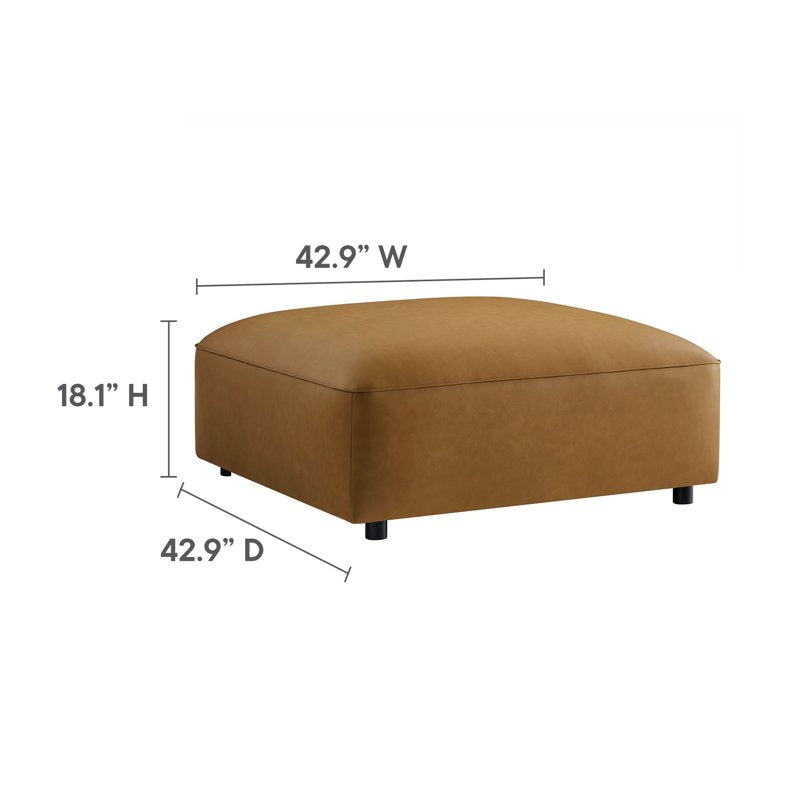 Upholstered Vegan Leather Ottoman - Multiple Colors