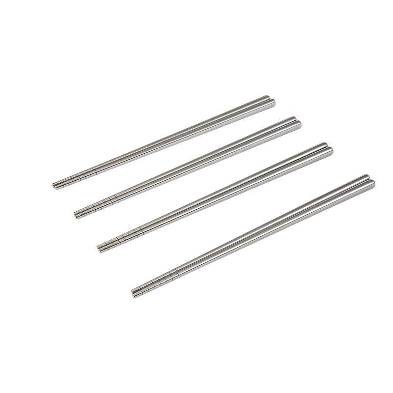 Stainless Steel Chopsticks Set - 4 Pairs, 2 Pack