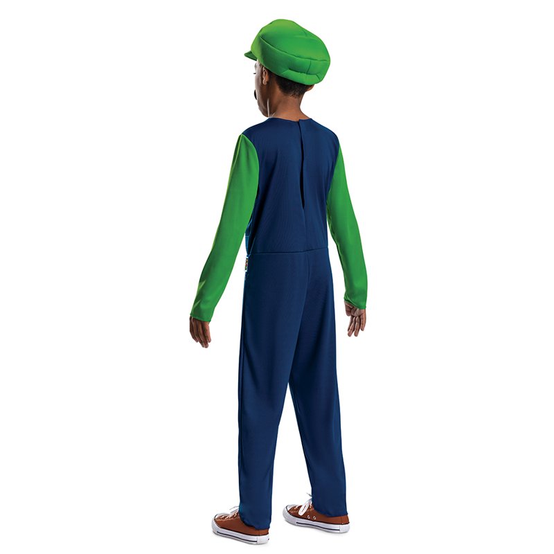 Luigi Halloween Costume Set for Kids - Super Mario Bros Unisex 4-6 (Variation S)