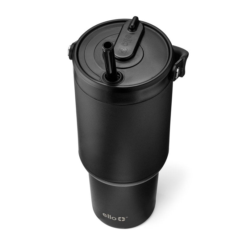 30oz Stainless Steel Insulated Tumbler with Straw - Black