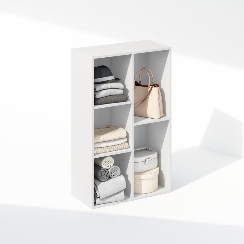 5-Cube Reversible Open Shelf Multipurpose Bookcase - White & More