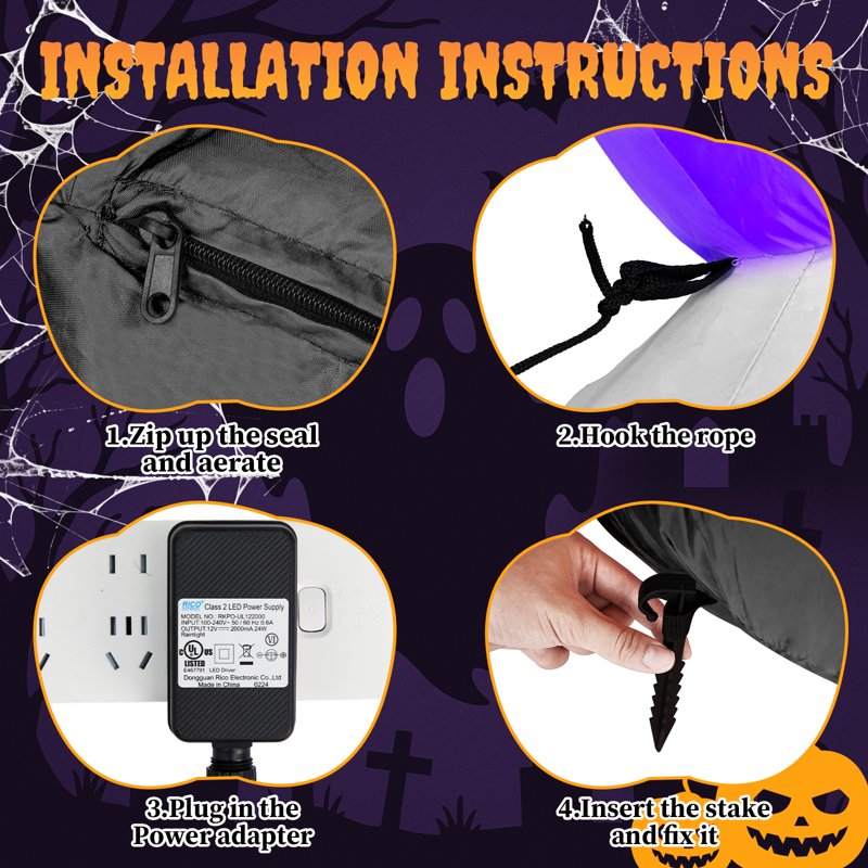 8.5FT Halloween Inflatable Arch with Ghost Pumpkins and Black Cats for Outdoor Decor