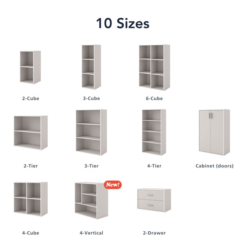 Stackable 4-Cube Wood Bookcase - Modular Storage Solution