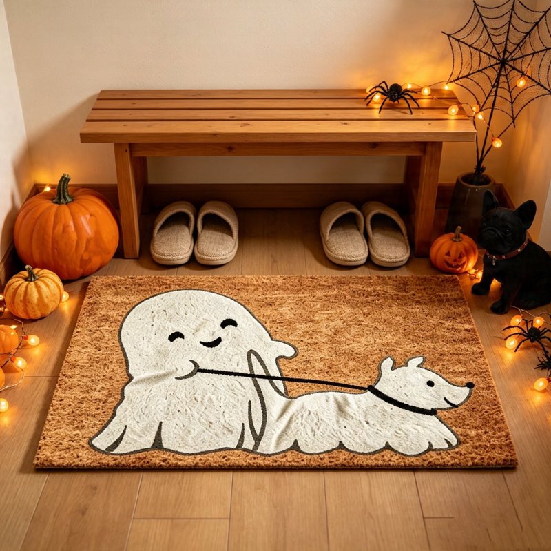 Halloween Doormat 31.5x19.7in Ghost Walking Dog Fall Decor – Variation of THIS Listing