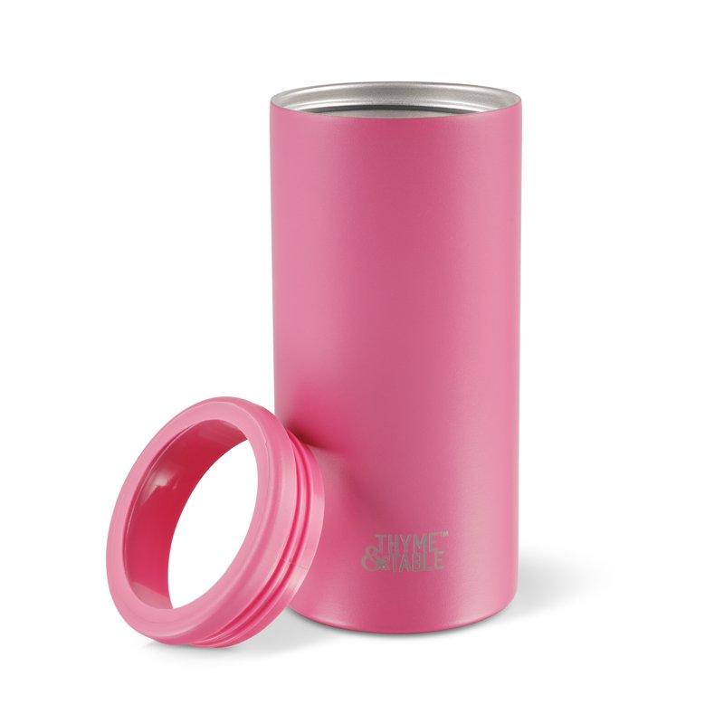 12oz Stainless Steel Slim Can Holder - Pink