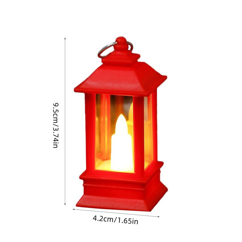 Red Decorative Lantern Indoor & Outdoor Waterproof LED Candle Lantern 3.7in with Timer