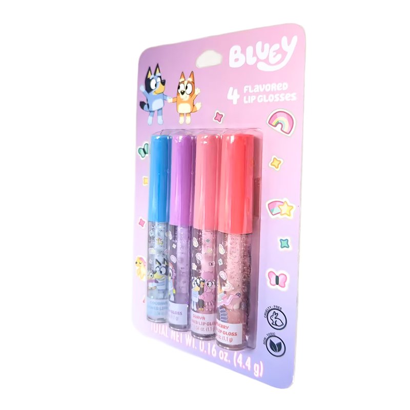 Bluey Lip Gloss Set - 4 Vibrant Shades in Fun Packaging