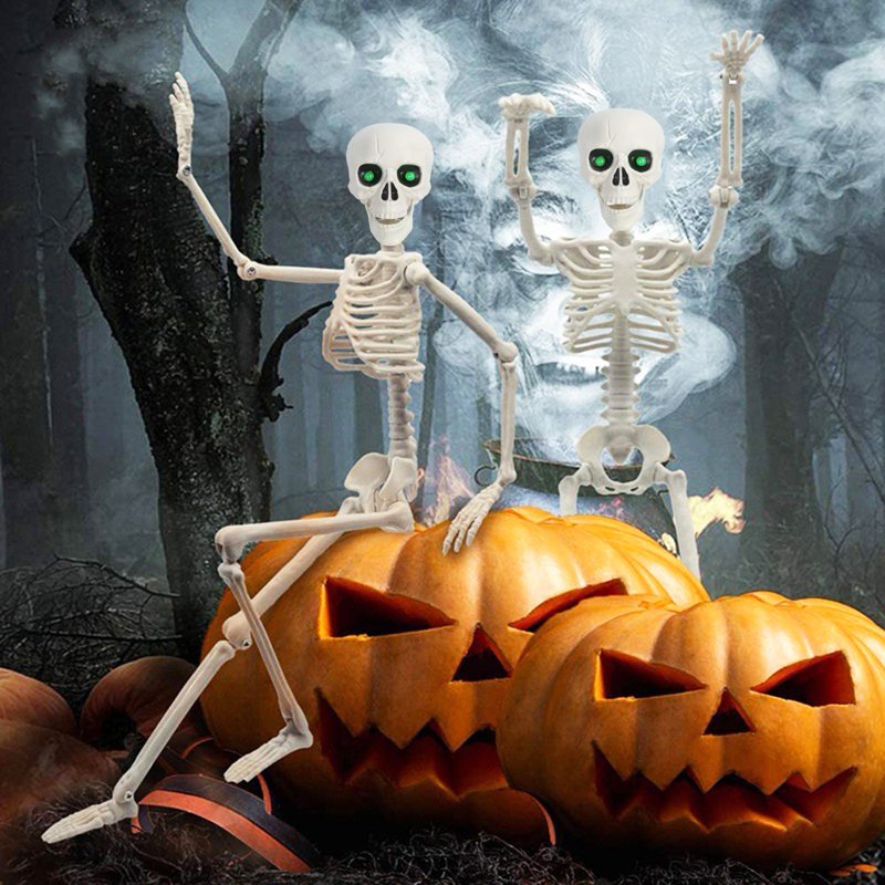 Halloween Skeleton Decor 5.4ft Light-up Full Body Skeleton with Movable Joints - Variation A