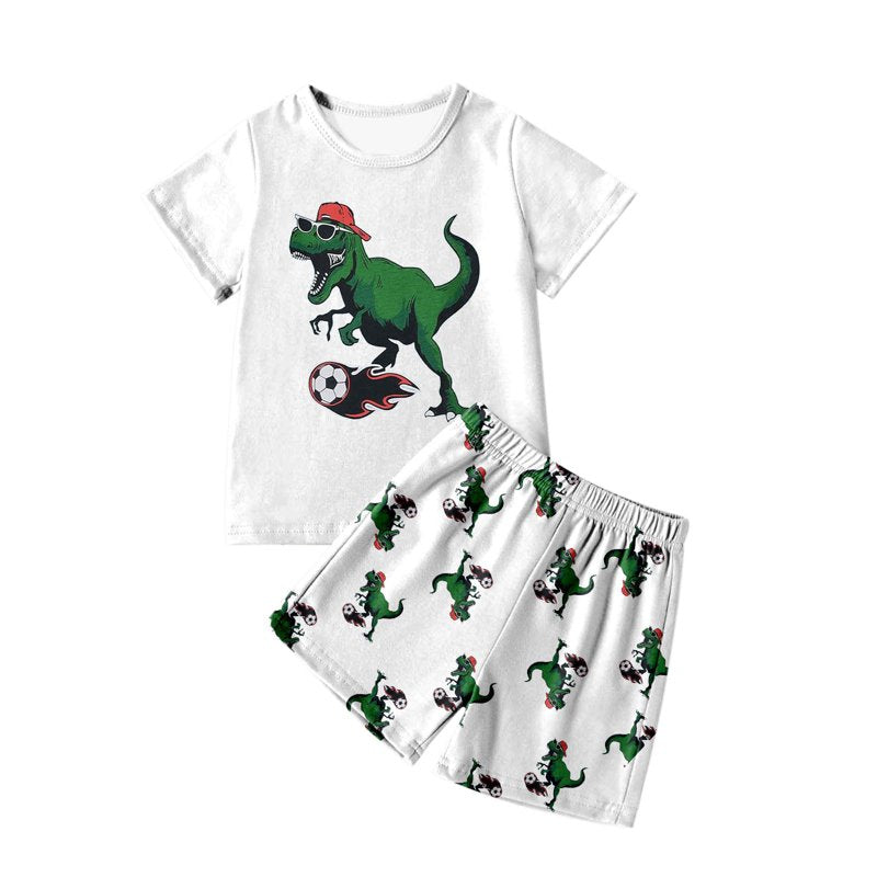 Toddler Boy Shorts Pajamas Set - 3-4 Years White Variation Z03