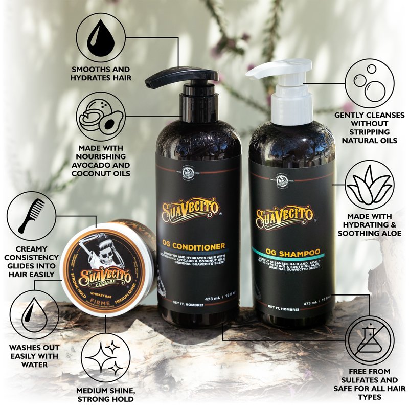 Firme Hair Care Gift Set for All Hair Types - Pomade, Shampoo & Conditioner