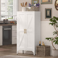 47" Metal Storage Cabinet with Adjustable Shelves - White