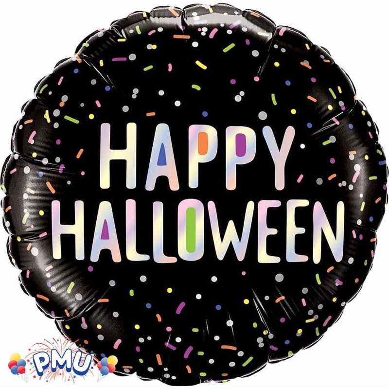 PMU Halloween Balloon Bouquet - 5 Assorted 18in Mylar Balloons with Vampire Bats Variation