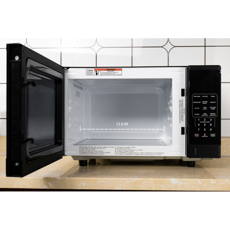 1.1 Cu Ft Countertop Microwave Oven - 1000W, Black