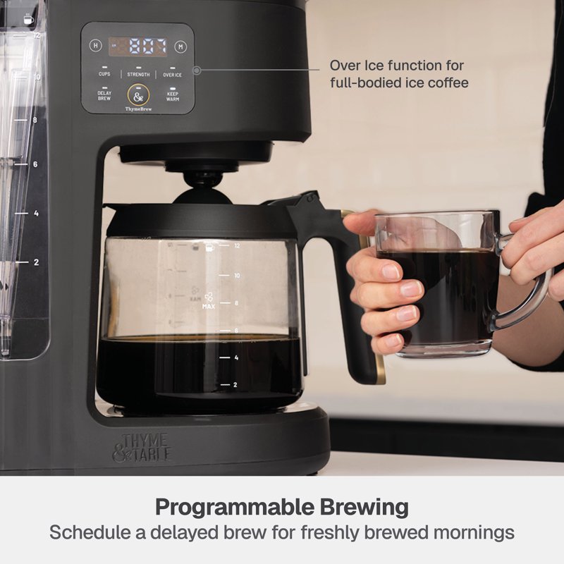 12-Cup Programmable Drip Coffee Maker with 60oz Reservoir - Slate Grey