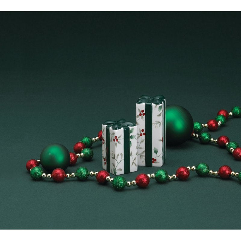 Winterberry Stoneware Salt and Pepper Set - Holiday Design