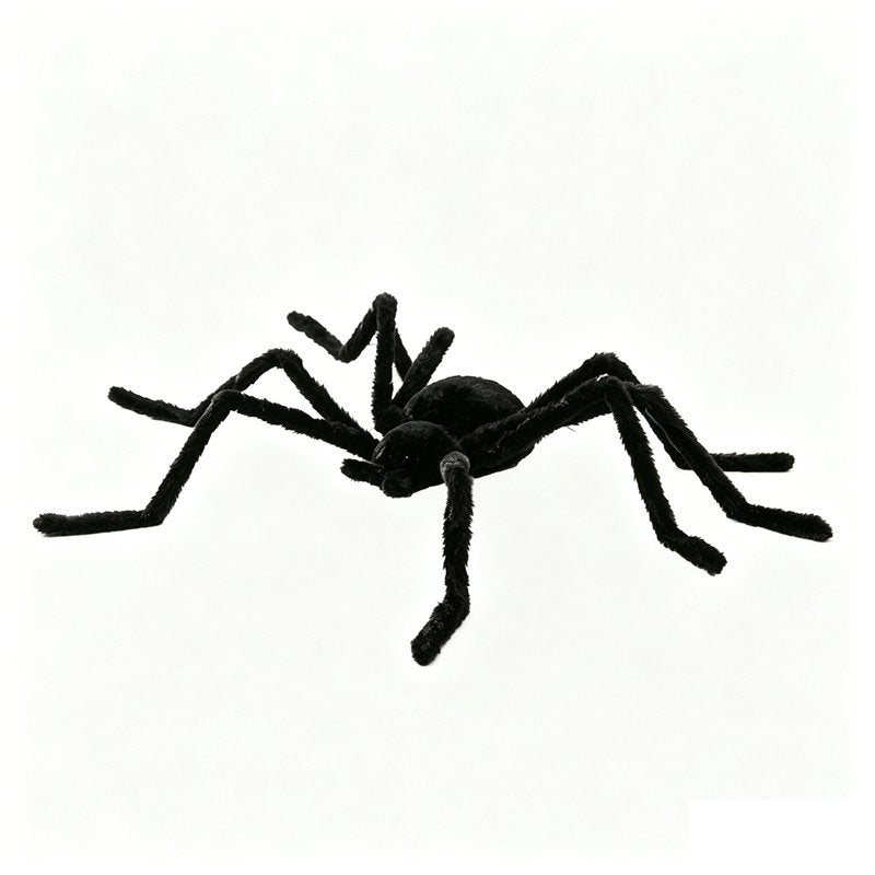 Large Black Fuzzy Sound-Activated Animated Spider - Halloween Indoor & Yard Decor - Variation M