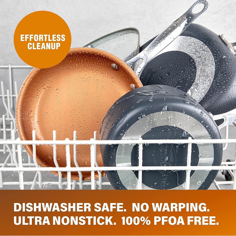 Nonstick Frying Pans Set - 10 & 11 Inch Copper Skillets
