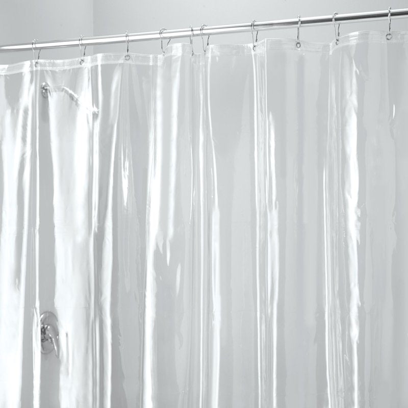 Clear Vinyl Shower Curtain Liner with Grommets & Weighted Hem - 72x96 Inches