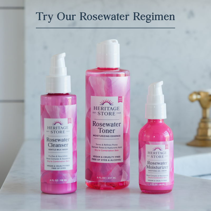Rosewater & Glycerin Hydrating Facial Mist for Dry Skin, 8oz