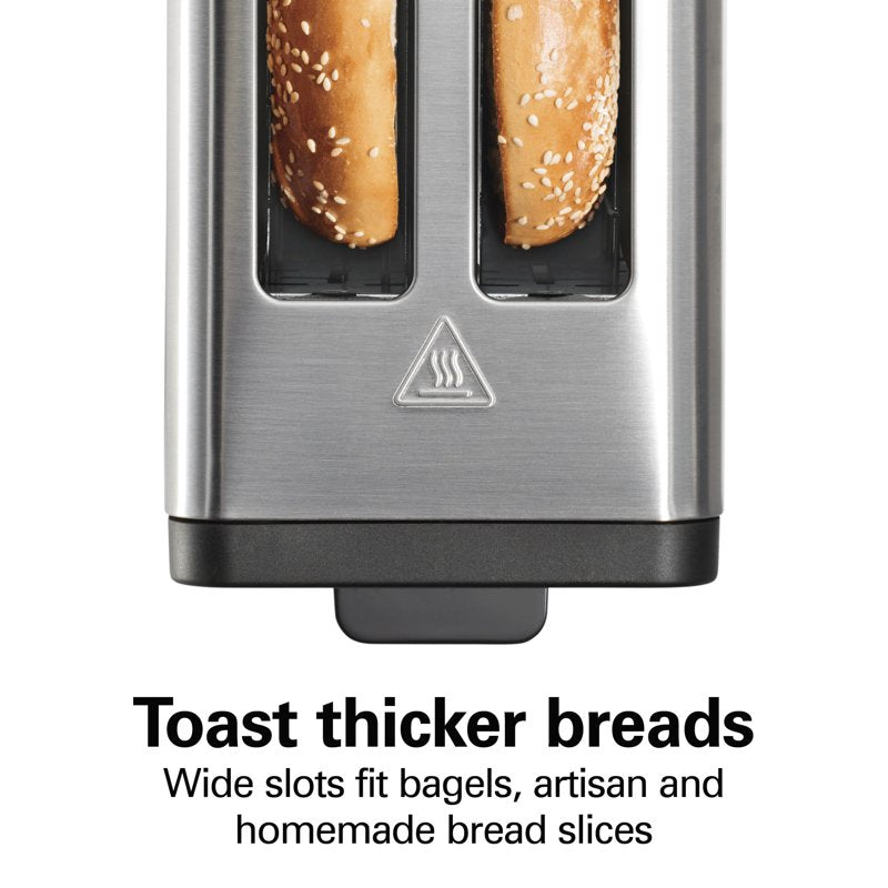 Stainless Steel 2 Slice Toaster with Wide Slots & Bagel Function