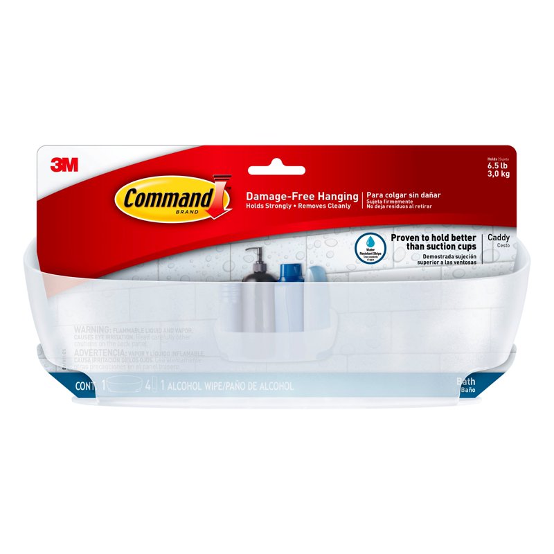Square Command Shower Caddy 2 Pack Large Frosted Bathroom Organizer - Variation of THIS listing