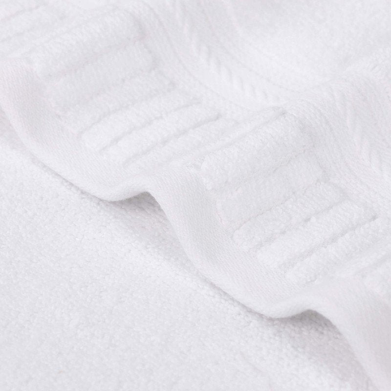 White Bath Sheets Set of 2 - Superior Venice Ribbed Zero Twist Cotton