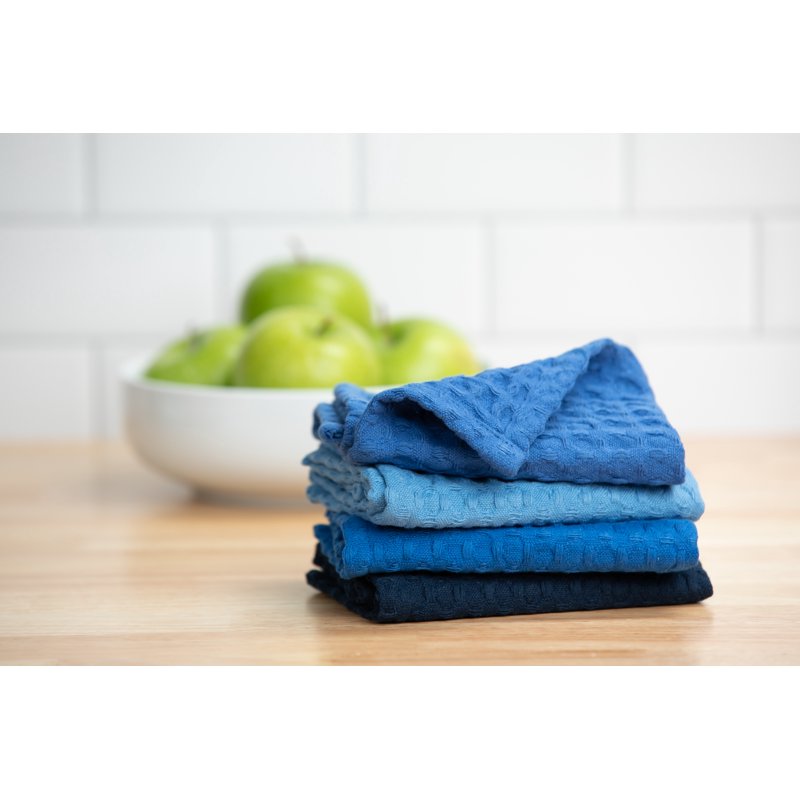 4-Piece Waffle Dishcloth Set - Navy