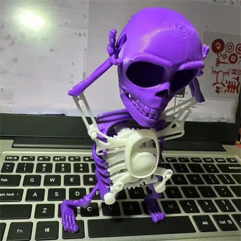 Wind-Up Skeleton Toy - Mechanical Dancing Halloween Decoration for Kids & Desk